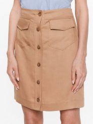 Calvin Klein Spódnica trapezowa Drapy Tencel K20K205631 Brązowy Straight Fit. Brązowe spódnice Calvin Klein, bez wzorów, z lyocellu, trapezowe. Za 599.99 zł.
