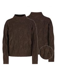 Eight2Nine Sweter w kolorze ciemnobrązowym rozmiar: M. Brązowe swetry Eight2Nine, m, bez wzorów, ze splotem, bez ramiączek. Za 149.95 zł.