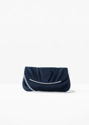 Kopertówka zdobiona kryształkami. Niebieskie torebki klasyczne bonprix, z aplikacjami, eleganckie, zdobione, bez dodatków. Za 82.99 zł.