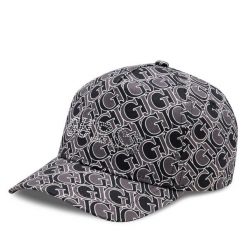 Czapka z daszkiem Guess. Czarne czapki z daszkiem Guess, z aplikacjami. Za 99.99 zł.