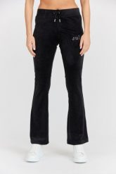 JUICY COUTURE Czarne damskie spodnie dresowe Lisa Regal. Czarne spodnie dresowe Juicy Couture, bez wzorów, z dresówki, długie. W wyprzedaży za 313.99 zł.
