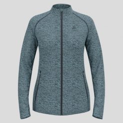 Bluza rozpinana damska ODLO Mid layer full zip TENCIA. Niebieskie bluzy z kapturem ODLO, l, bez wzorów, z materiału, bez kaptura, narciarskie. Za 449.99 zł.