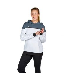 Sweat bluza z kapturem dla kobiet Erima Change. Białe bluzy Erima, na zimę, bez wzorów, eleganckie, bez ramiączek, z kapturem. W wyprzedaży za 285.00 zł.