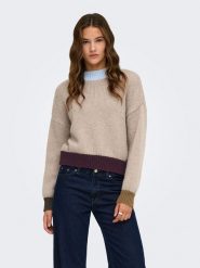 ONLY Sweter w kolorze beżowym rozmiar: M. Brązowe swetry ONLY, m, bez wzorów, bez ramiączek. Za 115.95 zł.