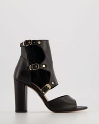 SANDAŁY Z CHOLEWKĄ 5898A PEL NERO. Sandały Venezia, bez wzorów, ze skóry, bez obcasa, bez zapięcia. Za 429.00 zł.