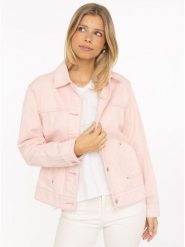 Zwillingsherz Kurtka dżinsowa w kolorze jasnoróżowym rozmiar: XL. Różowe kurtki Zwillingsherz, xl, z aplikacjami, z bawełny, bez kaptura. Za 208.99 zł.