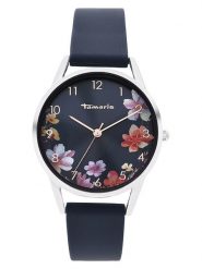 Tamaris Zegarek kwarcowy w kolorze srebrno-granatowym rozmiar: onesize. Niebieskie, analogowe zegarki Tamaris, ze stali. Za 104.99 zł.