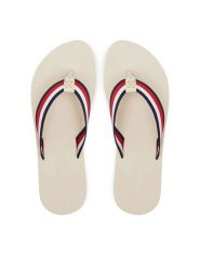 Tommy Hilfiger Japonki Th Corp Mid Wedge Beach Sandal FW0FW08517 Beżowy. Brązowe japonki Tommy Hilfiger, bez wzorów, z materiału. Za 129.99 zł.