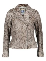 BLUE MONKEY Skórzana kurtka w kolorze szarym rozmiar: L. Szare kurtki BLUE MONKEY, l, bez wzorów, ze skóry, bez kaptura. Za 462.29 zł.