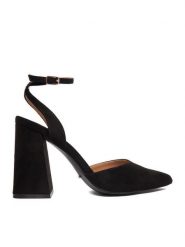 DeeZee Czółenka CEO-CD25-039-1 Czarny. Czarne czółenka DeeZee, bez wzorów, z materiału, bez obcasa, bez zapięcia. Za 139.99 zł.