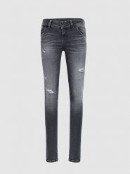 LTB Dżinsy "Molly M" - Slim fit - w kolorze antracytowym rozmiar: W33/L36. Czarne jeansy LTB, l, z aplikacjami, ze skóry, klasyczne. Za 131.43 zł.
