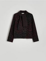 Sweter z szalowym kołnierzem - wielobarwny. Swetry Reserved, l, bez wzorów, z dzianiny, bez ramiączek. W wyprzedaży za 79.99 zł.