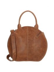 HIDE & STITCHES Skórzana torebka "Cote d Azur" w kolorze jasnobrązowym - 28 x 24 x 6 cm rozmiar: onesize. Brązowe torebki klasyczne HIDE & STITCHES, w ażurowe wzory, z materiału, przez ramię, bez dodatków. Za 280.95 zł.