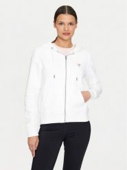 Guess Jeans Bluza W4YQ03 KC811 Biały Regular Fit. Białe bluzy Guess Jeans, m, z aplikacjami, z bawełny, bez kaptura. Za 299.99 zł.