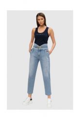 PINKO Niebieskie jeansy damskie z wysokim stanem. Niebieskie jeansy Pinko, s, bez wzorów, z jeansu, z podwyższonym stanem. W wyprzedaży za 599.99 zł.