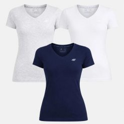 T-SHIRT DAMSKI 4F KOSZULKA SPORTOWA ZESTAW KOMPLET 3 SZTUKI M F3307 SS26. T-shirty sportowe 4f, m, bez wzorów, z bawełny, bez ramiączek, na fitness i siłownię. Za 119.97 zł.