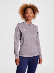 Damska bluza dresowa z poliestru zapinana na zamek Hummel Authentic. Zielone bluzy Hummel, l, bez wzorów, z dresówki, klasyczne, bez ramiączek, bez kaptura. Za 212.45 zł.