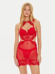 Guess Koszula nocna Monica O4BX17 KCC70 Czerwony Regular Fit. Czerwone koszule nocne Guess, xs, z aplikacjami, z syntetyku, bez ramiączek. Za 359.99 zł.