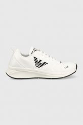 EA7 Emporio Armani sneakersy kolor biały X8X126 XK304 D611. Białe buty sportowe lifestyle EA7 Emporio Armani, bez wzorów, z gumy, sportowe, z okrągłym noskiem, bez zapięcia. Za 779.99 zł.