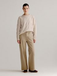 Josephine & Co Spodnie "Jelmer" w kolorze beżowym rozmiar: 46. Brązowe spodnie materiałowe Josephine & Co, bez wzorów, z materiału. Za 260.99 zł.