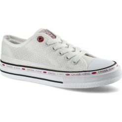 Białe Trampki Cross Jeans Damskie Wygodne Obuwie. Białe trampki Cross Jeans, w ażurowe wzory, z jeansu, bez zapięcia. Za 119.00 zł.