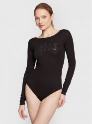 Guess Body W3RP28 K68D2 Czarny Slim Fit. Czarne body i gorsety Guess, z aplikacjami, z wiskozy, bez ramiączek. Za 269.99 zł.