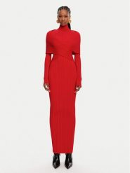 Balmain Sukienka wieczorowa DF0RR835KH70 Czerwony Slim Fit. Czerwone sukienki Balmain, bez wzorów, z wiskozy, wizytowe, bez kołnierzyka, bez ramiączek. Za 11,559.00 zł.
