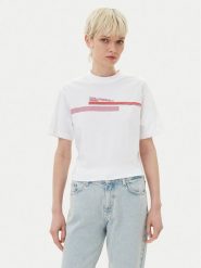 Karl Lagerfeld Jeans T-Shirt A2W17032 Biały Relaxed Fit. Białe t-shirty Karl Lagerfeld Jeans, s, bez wzorów, z bawełny, bez kołnierzyka, bez ramiączek. Za 159.99 zł.