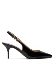 LOVE MOSCHINO Sandały JA10487G1MIH0000 Czarny. Czarne sandały Love Moschino, bez wzorów, ze skóry, bez obcasa, na szpilce, bez zapięcia. Za 1,099.00 zł.