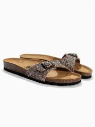 BACKSUN Skórzane klapki "Paris" ze wzorem rozmiar: 37. Klapki Backsun, bez wzorów, z materiału, klasyczne, z otwartym noskiem, bez obcasa, bez zapięcia. Za 124.95 zł.