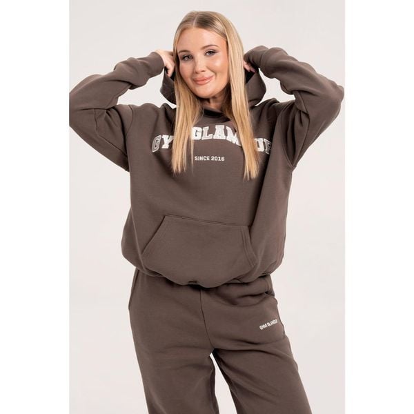 Bluza fitness damska Gym Glamour college. Brązowe bluzy GYM GLAMOUR, s, bez wzorów, glamour, bez ramiączek, bez kaptura. Za 199.99 zł.