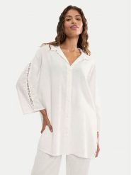 Triumph Koszulka piżamowa Summer Wear 10227228 Biały Regular Fit. Białe koszule nocne Triumph, bez wzorów, ze lnu, bez ramiączek. Za 179.99 zł.