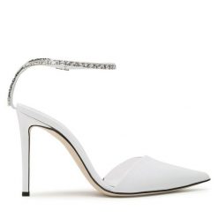 Sandały GIUSEPPE ZANOTTI. Białe sandały GIUSEPPE ZANOTTI, bez wzorów, bez obcasa, na szpilce, bez zapięcia. Za 2,269.00 zł.