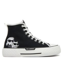 Trampki KARL LAGERFELD. Czarne trampki KARL LAGERFELD, bez wzorów, bez zapięcia. Za 449.99 zł.