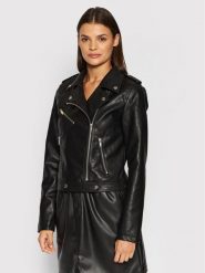 Noisy May Kurtka z imitacji skóry Rollo 27017175 Czarny Slim Fit. Czarne kurtki Noisy May, l, bez wzorów, ze skóry, bez kaptura. Za 139.99 zł.