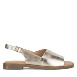 Sandały Lasocki. Żółte sandały Lasocki, bez wzorów, bez obcasa, na płaskiej podeszwie, bez zapięcia. Za 149.99 zł.