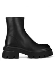 Badura Botki WFA3116-1Z Czarny. Czarne botki Badura, bez wzorów, bez obcasa, na słupku, bez zapięcia. Za 299.99 zł.