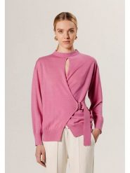 Rodier Wełniany sweter w kolorze jasnoróżowym rozmiar: XL. Różowe swetry Rodier, xl, bez wzorów, z wełny, klasyczne, bez ramiączek. Za 339.99 zł.