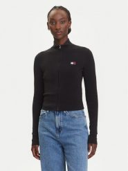 Tommy Jeans Kardigan DW0DW20967 Czarny Slim Fit. Czarne swetry Tommy Jeans, m, bez wzorów, z bawełny, bez ramiączek. Za 429.99 zł.