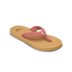 Sandały dla Kobiety PORTO Pomarańczowy. Brązowe sandały Roxy, bez wzorów, z bawełny, sportowe, bez obcasa, bez zapięcia. Za 129.99 zł.