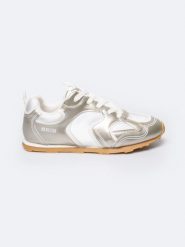 Sneakersy damskie srebrne RR274823 904. Szare buty sportowe lifestyle BIG STAR, bez wzorów, z gumy, eleganckie, bez zapięcia. W wyprzedaży za 189.99 zł.
