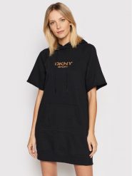 DKNY Sport Sukienka dzianinowa DP1D4494 Czarny Regular Fit. Czarne sukienki DKNY Sport, xs, bez wzorów, z bawełny, sportowe, bez kołnierzyka, bez ramiączek, sportowe. Za 259.99 zł.