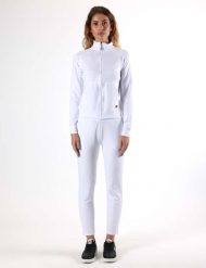 Bluza z bawełna z zamek błyskawiczny na co dzień. Białe bluzy LEONE 1947 APPAREL, bez wzorów, z bawełny, bez ramiączek, bez kaptura. Za 252.56 zł.