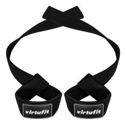 Wyściełane paski do podnoszenia - Bawełna. Czarne paski VIRTUFIT, bez wzorów, z bawełny, sportowe. Za 68.00 zł.