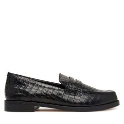 Półbuty Clarks. Czarne półbuty wsuwane Clarks, bez wzorów, bez obcasa, na płaskiej podeszwie. Za 519.99 zł.