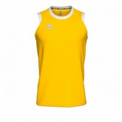 Dziecięcy tank top Errea Dayton. Białe topy ERREA, bez wzorów, ze skóry, sportowe, bez kołnierzyka, bez ramiączek. Za 187.50 zł.