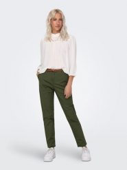 JDY Spodnie chino w kolorze zielonym rozmiar: XL/L32. Zielone chinosy JDY, bez wzorów, ze skóry. Za 96.60 zł.