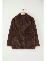 Trendyol Kurtka pluszowa w kolorze brązowym rozmiar: M. Brązowe kurtki Trendyol, m, bez wzorów, bez kaptura. Za 126.75 zł.