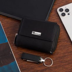 Portfel skórzany damski duży pionowy RFiD skóra klasyk czarny Beltimore A08. Czarne portfele bez wzorów, ze skóry. Za 69.90 zł.