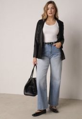 Niebieskie Szerokie Jeansy z Bawełną i Wysokim Stanem z Efektem Gradientu Canine. Niebieskie jeansy Born2be, bez wzorów, z bawełny, eleganckie, z podwyższonym stanem. Za 119.99 zł.